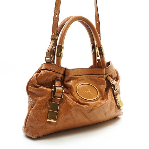 Auth Chloe Brown Leather Hand Bag #4237C57 - Picture 4 of 15